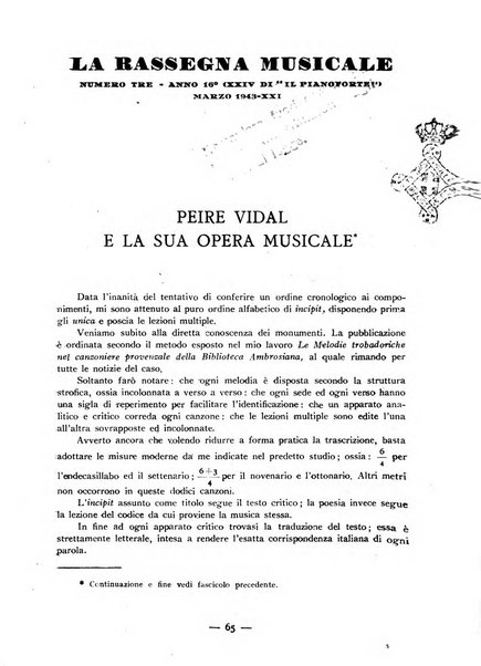 La rassegna musicale