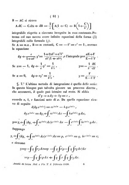 Annali di scienze matematiche e fisiche