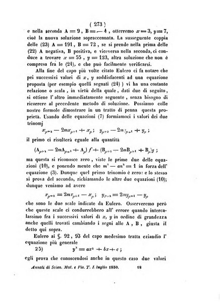 Annali di scienze matematiche e fisiche