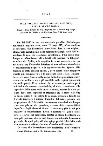 Annali di scienze matematiche e fisiche