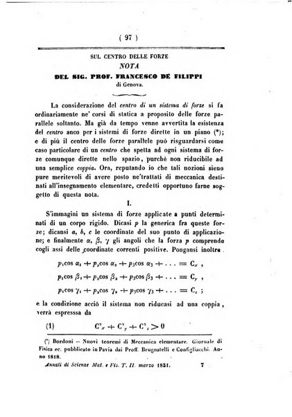 Annali di scienze matematiche e fisiche