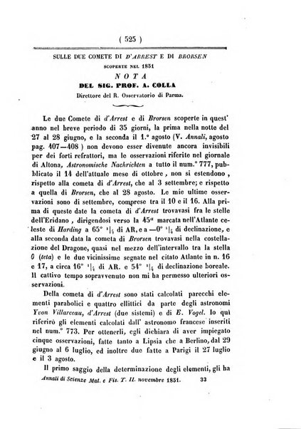 Annali di scienze matematiche e fisiche