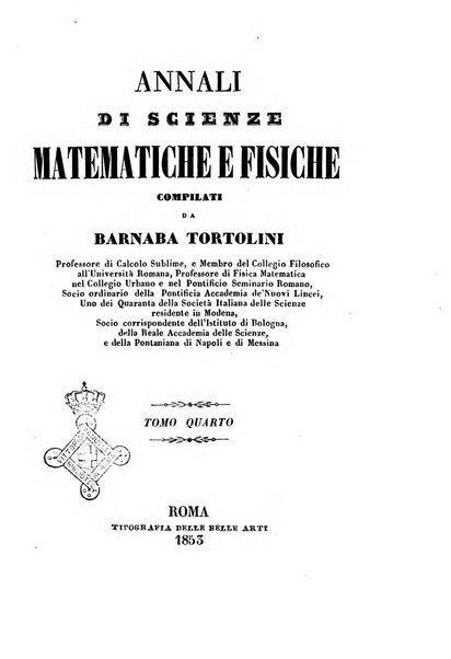 Annali di scienze matematiche e fisiche