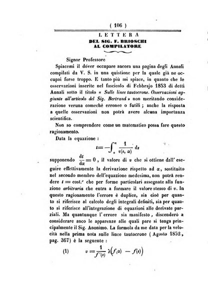 Annali di scienze matematiche e fisiche