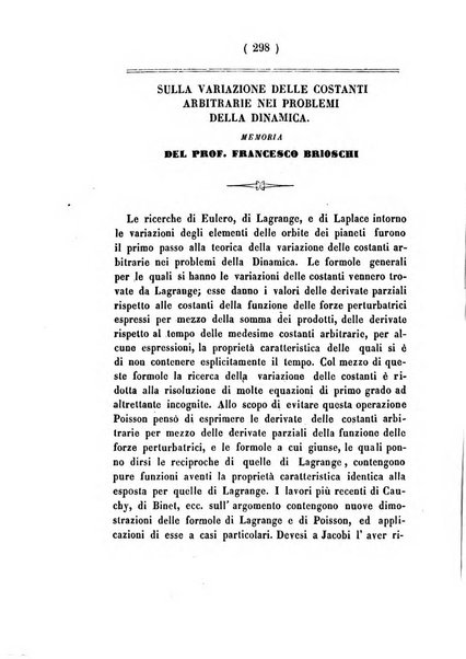 Annali di scienze matematiche e fisiche