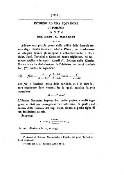 Annali di scienze matematiche e fisiche