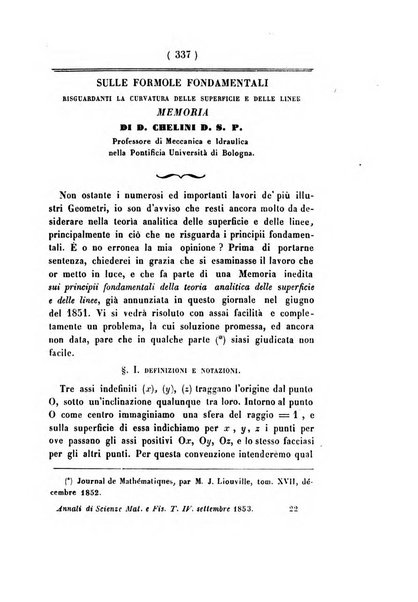 Annali di scienze matematiche e fisiche