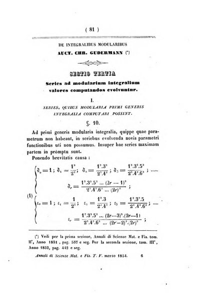 Annali di scienze matematiche e fisiche