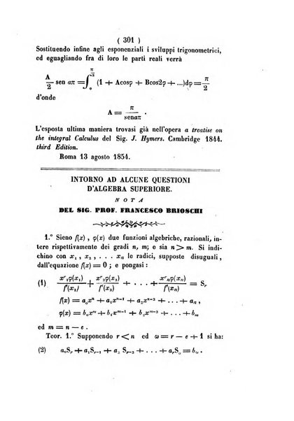 Annali di scienze matematiche e fisiche