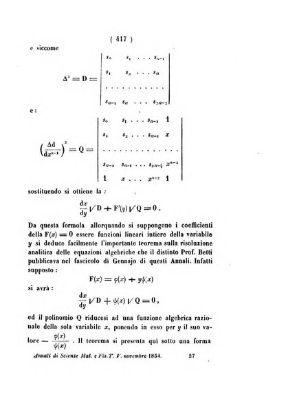 Annali di scienze matematiche e fisiche