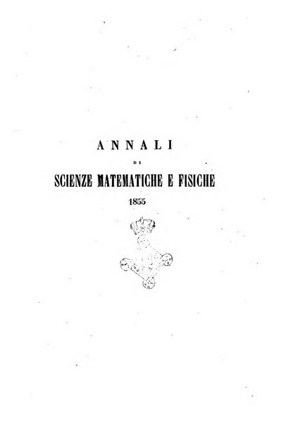 Annali di scienze matematiche e fisiche