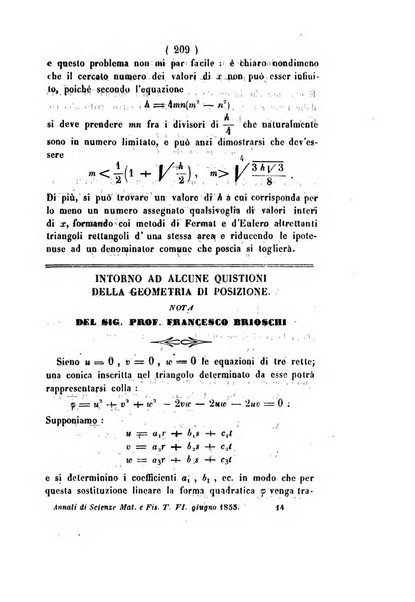 Annali di scienze matematiche e fisiche