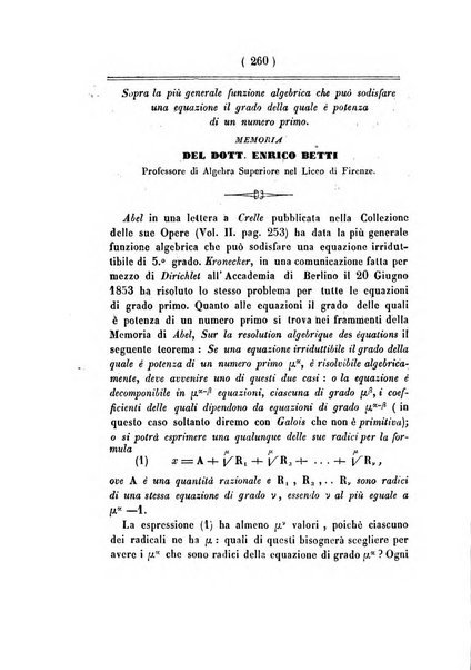 Annali di scienze matematiche e fisiche