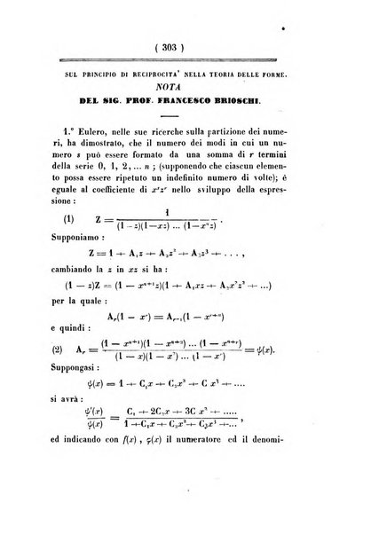 Annali di scienze matematiche e fisiche