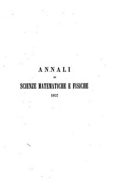 Annali di scienze matematiche e fisiche