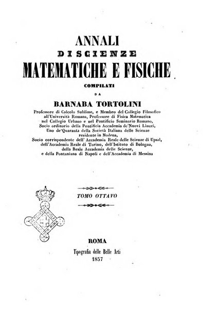 Annali di scienze matematiche e fisiche