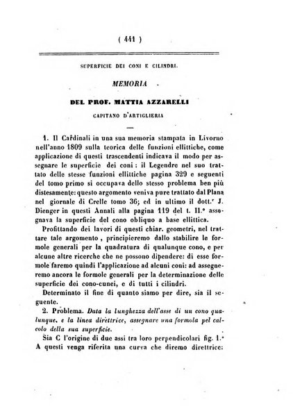 Annali di scienze matematiche e fisiche