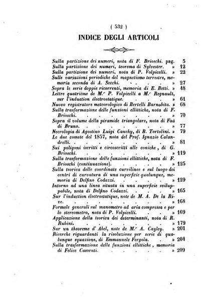 Annali di scienze matematiche e fisiche