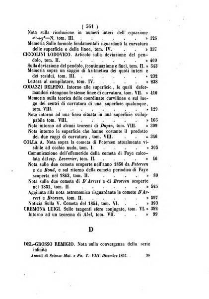 Annali di scienze matematiche e fisiche