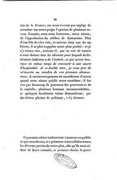 L'esule giornale di letteratura italiana antica e moderna