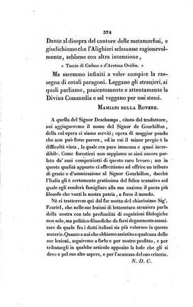 L'esule giornale di letteratura italiana antica e moderna