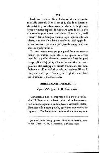 L'esule giornale di letteratura italiana antica e moderna