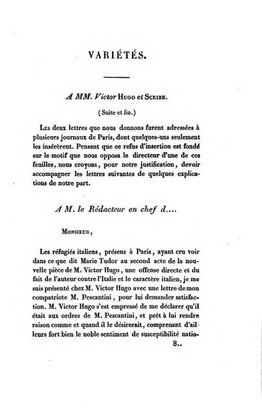 L'esule giornale di letteratura italiana antica e moderna