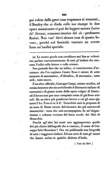 L'esule giornale di letteratura italiana antica e moderna