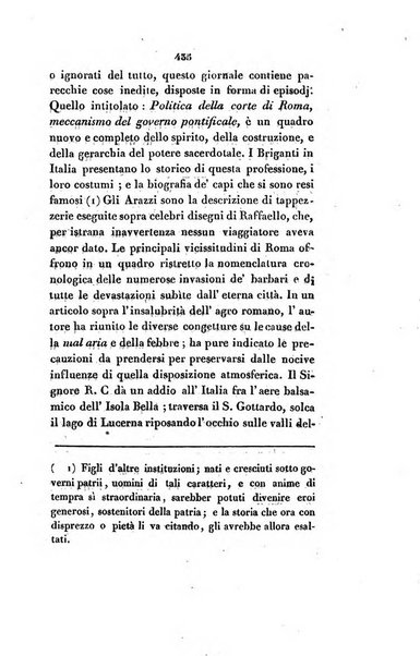 L'esule giornale di letteratura italiana antica e moderna