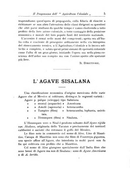 L'agricoltura coloniale organo dell'Istituto agricolo coloniale italiano e dell'Ufficio agrario sperimentale dell'Eritrea