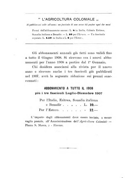 L'agricoltura coloniale organo dell'Istituto agricolo coloniale italiano e dell'Ufficio agrario sperimentale dell'Eritrea