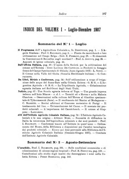 L'agricoltura coloniale organo dell'Istituto agricolo coloniale italiano e dell'Ufficio agrario sperimentale dell'Eritrea