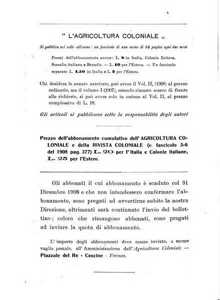 L'agricoltura coloniale organo dell'Istituto agricolo coloniale italiano e dell'Ufficio agrario sperimentale dell'Eritrea