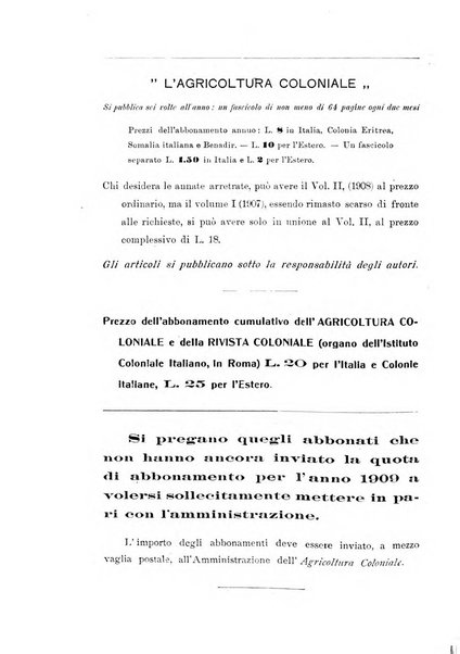 L'agricoltura coloniale organo dell'Istituto agricolo coloniale italiano e dell'Ufficio agrario sperimentale dell'Eritrea