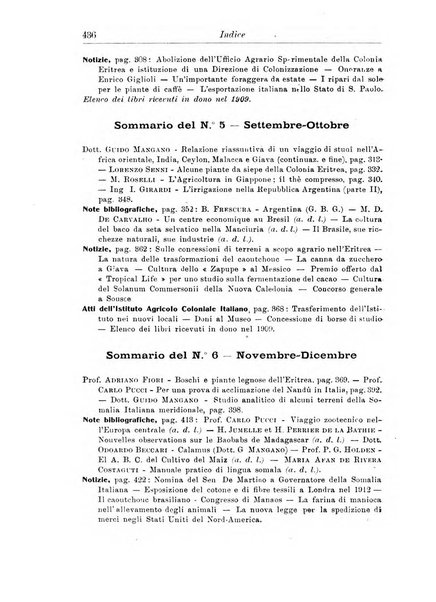 L'agricoltura coloniale organo dell'Istituto agricolo coloniale italiano e dell'Ufficio agrario sperimentale dell'Eritrea