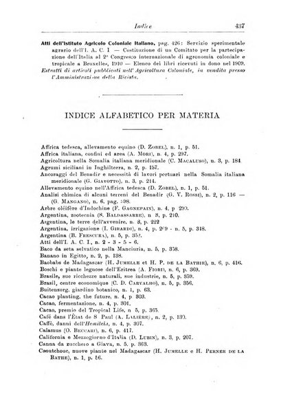 L'agricoltura coloniale organo dell'Istituto agricolo coloniale italiano e dell'Ufficio agrario sperimentale dell'Eritrea