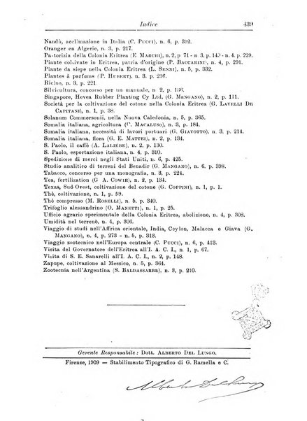 L'agricoltura coloniale organo dell'Istituto agricolo coloniale italiano e dell'Ufficio agrario sperimentale dell'Eritrea