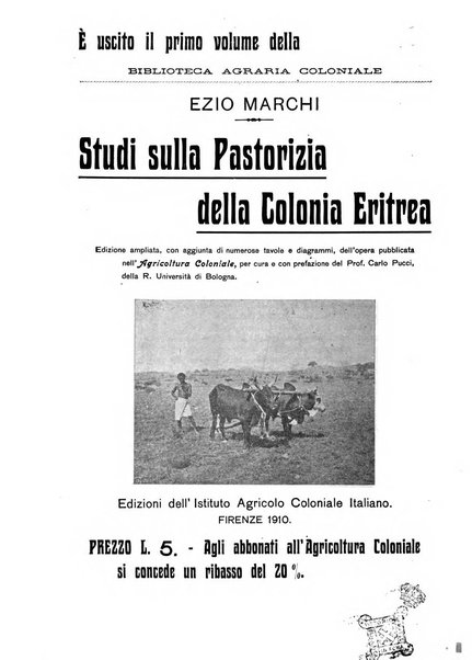 L'agricoltura coloniale organo dell'Istituto agricolo coloniale italiano e dell'Ufficio agrario sperimentale dell'Eritrea