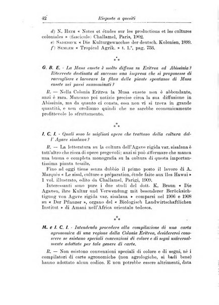 L'agricoltura coloniale organo dell'Istituto agricolo coloniale italiano e dell'Ufficio agrario sperimentale dell'Eritrea