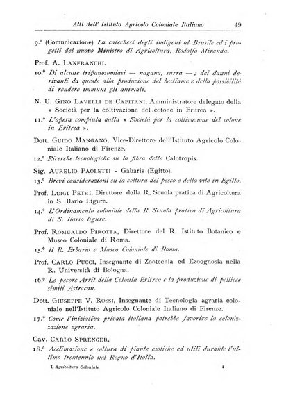 L'agricoltura coloniale organo dell'Istituto agricolo coloniale italiano e dell'Ufficio agrario sperimentale dell'Eritrea