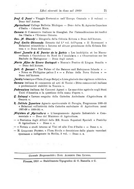 L'agricoltura coloniale organo dell'Istituto agricolo coloniale italiano e dell'Ufficio agrario sperimentale dell'Eritrea