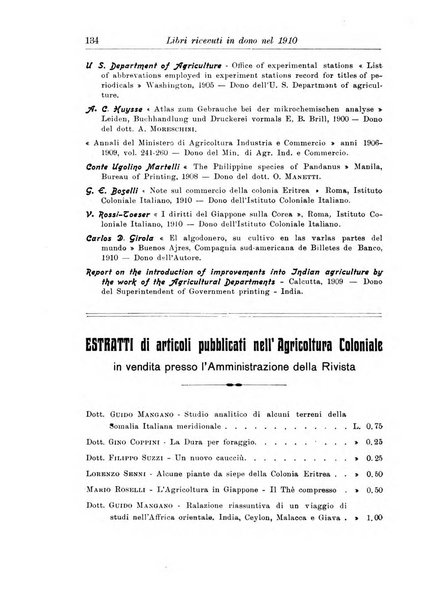 L'agricoltura coloniale organo dell'Istituto agricolo coloniale italiano e dell'Ufficio agrario sperimentale dell'Eritrea