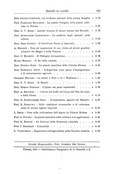 L'agricoltura coloniale organo dell'Istituto agricolo coloniale italiano e dell'Ufficio agrario sperimentale dell'Eritrea