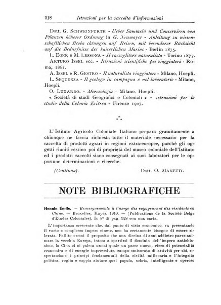 L'agricoltura coloniale organo dell'Istituto agricolo coloniale italiano e dell'Ufficio agrario sperimentale dell'Eritrea