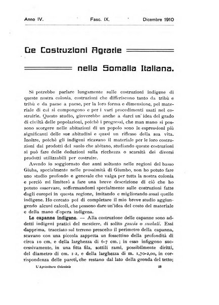 L'agricoltura coloniale organo dell'Istituto agricolo coloniale italiano e dell'Ufficio agrario sperimentale dell'Eritrea