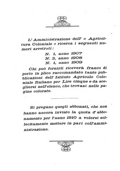 L'agricoltura coloniale organo dell'Istituto agricolo coloniale italiano e dell'Ufficio agrario sperimentale dell'Eritrea