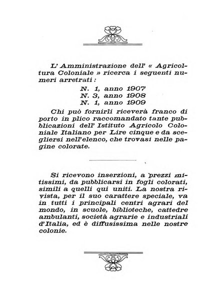 L'agricoltura coloniale organo dell'Istituto agricolo coloniale italiano e dell'Ufficio agrario sperimentale dell'Eritrea