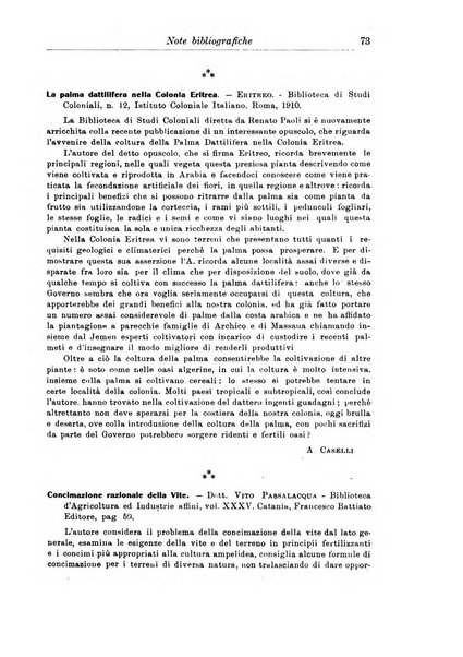 L'agricoltura coloniale organo dell'Istituto agricolo coloniale italiano e dell'Ufficio agrario sperimentale dell'Eritrea