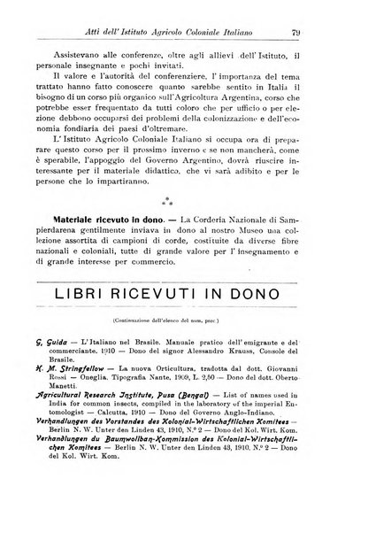 L'agricoltura coloniale organo dell'Istituto agricolo coloniale italiano e dell'Ufficio agrario sperimentale dell'Eritrea