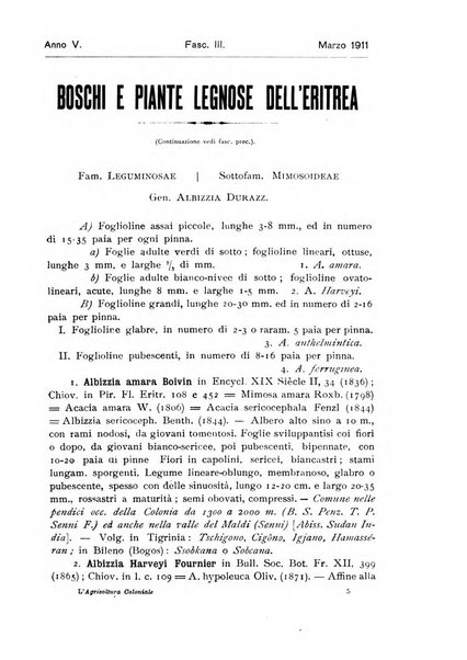 L'agricoltura coloniale organo dell'Istituto agricolo coloniale italiano e dell'Ufficio agrario sperimentale dell'Eritrea